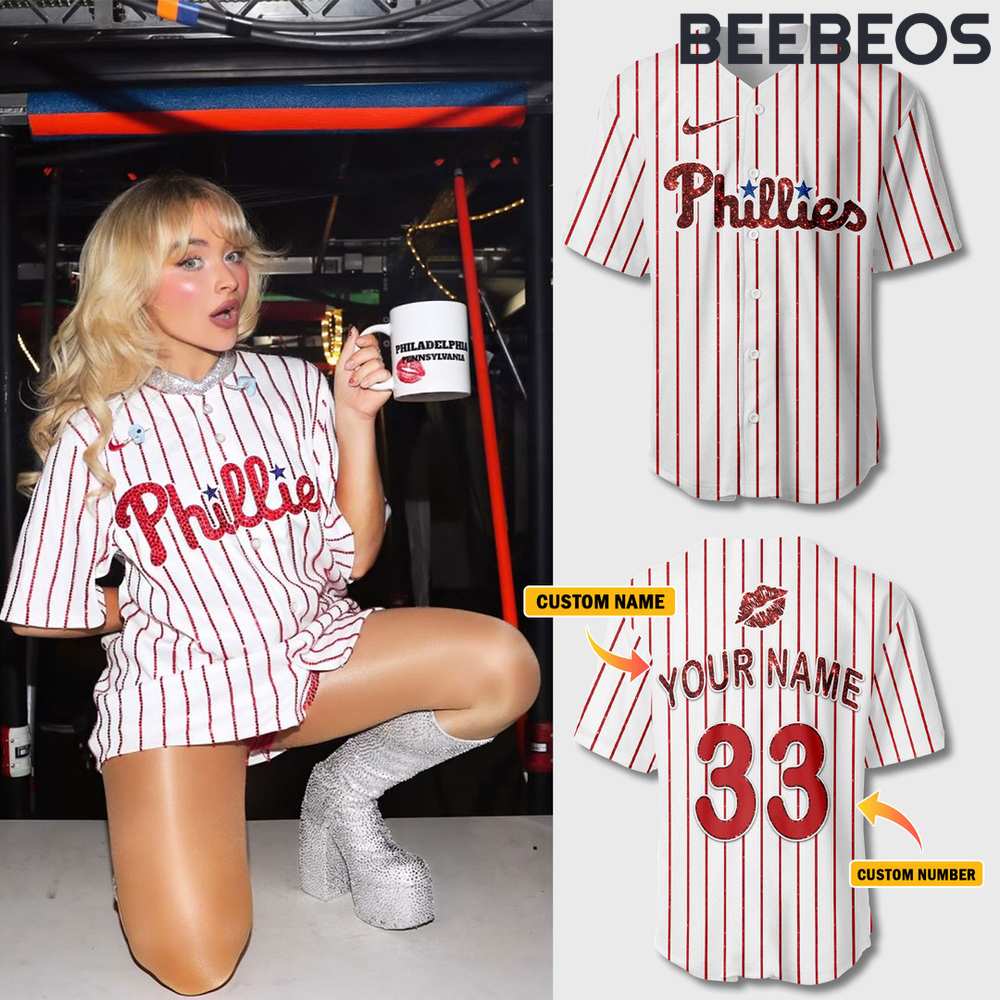 Philadelphia Phillies x Sabrina Carpenter Baseball Jersery