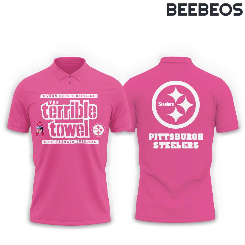 Pittsburgh Steelers The Terrible Towel Pink Polo Shirt