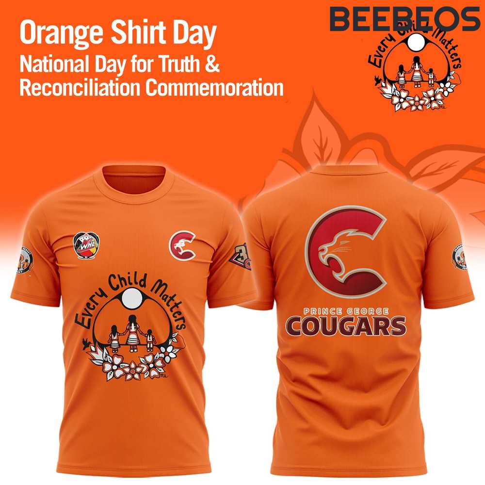 Prince George Cougars Truth and Reconciliation Orange Shirt Day Tee