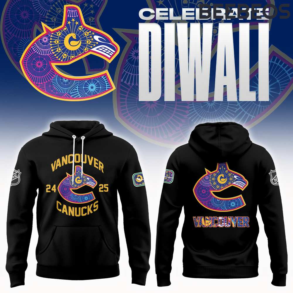 Vancouver Canucks Diwali Night 2024 Black Hoodie