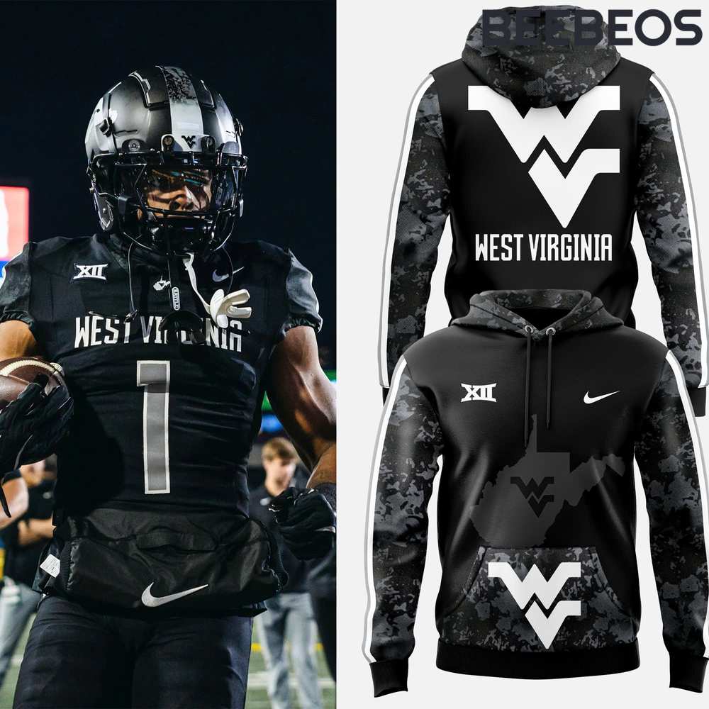 West Virginia Mountaineers 2024 Coal Rush Blackout Combo Hoodie Pants Cap