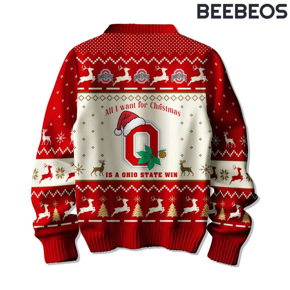 All I Want for Christmas is Ohio State Buckeyes Win Ugly Sweater