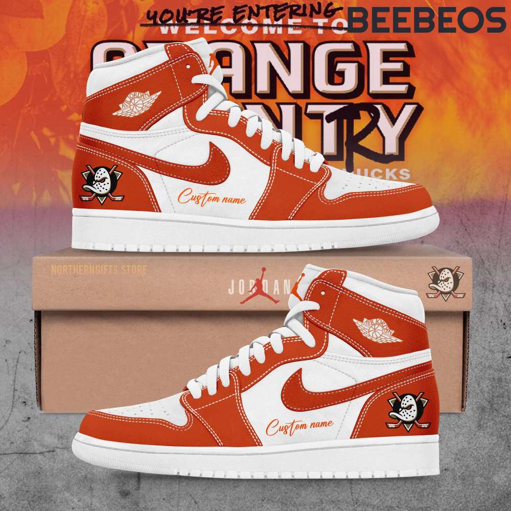 Anaheim Ducks Orange Country Limited Edition Air Jordan 1 Shoes