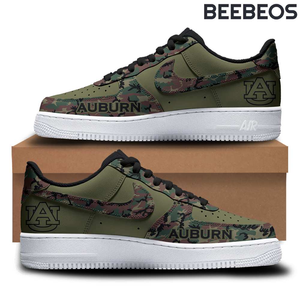 Auburn Tigers Football Military Appreciation Camo Air Force 1 Shoes