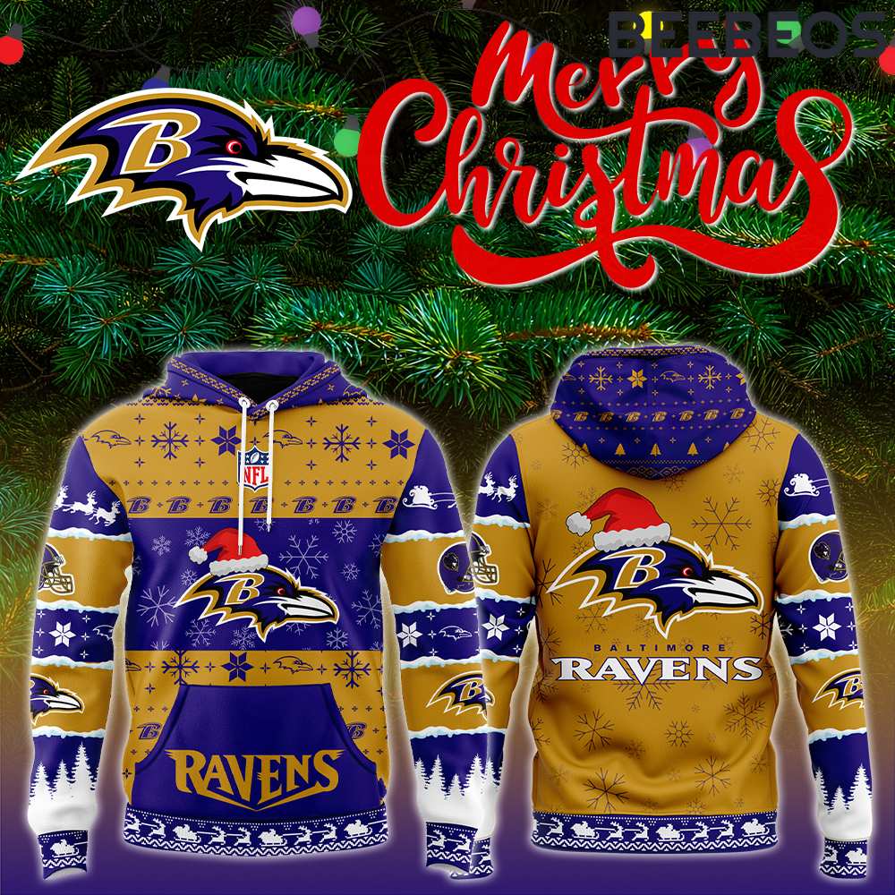 Baltimore Ravens Merry Christmas Hoodie