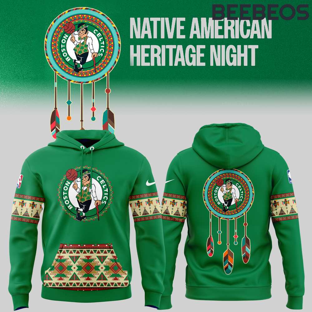 Boston Celtics Native American Heritage Month Green Hoodie