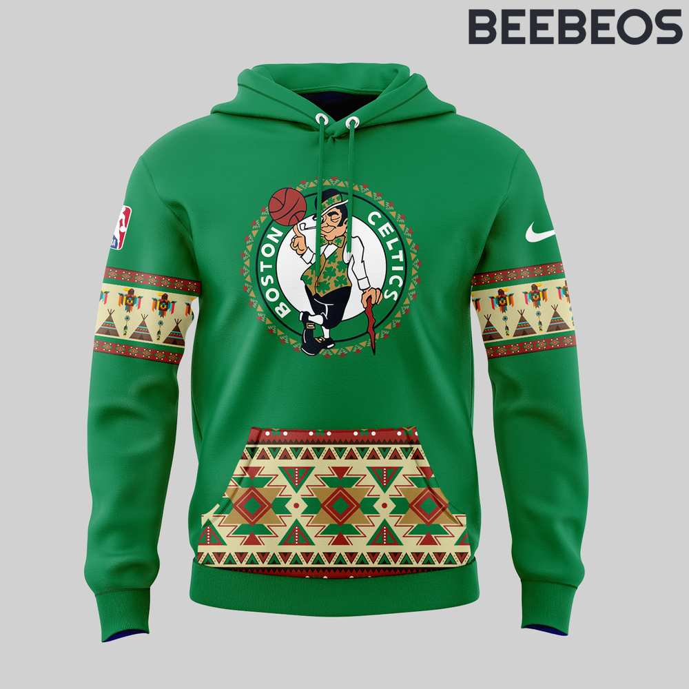 Boston Celtics Native American Heritage Month Green Hoodie