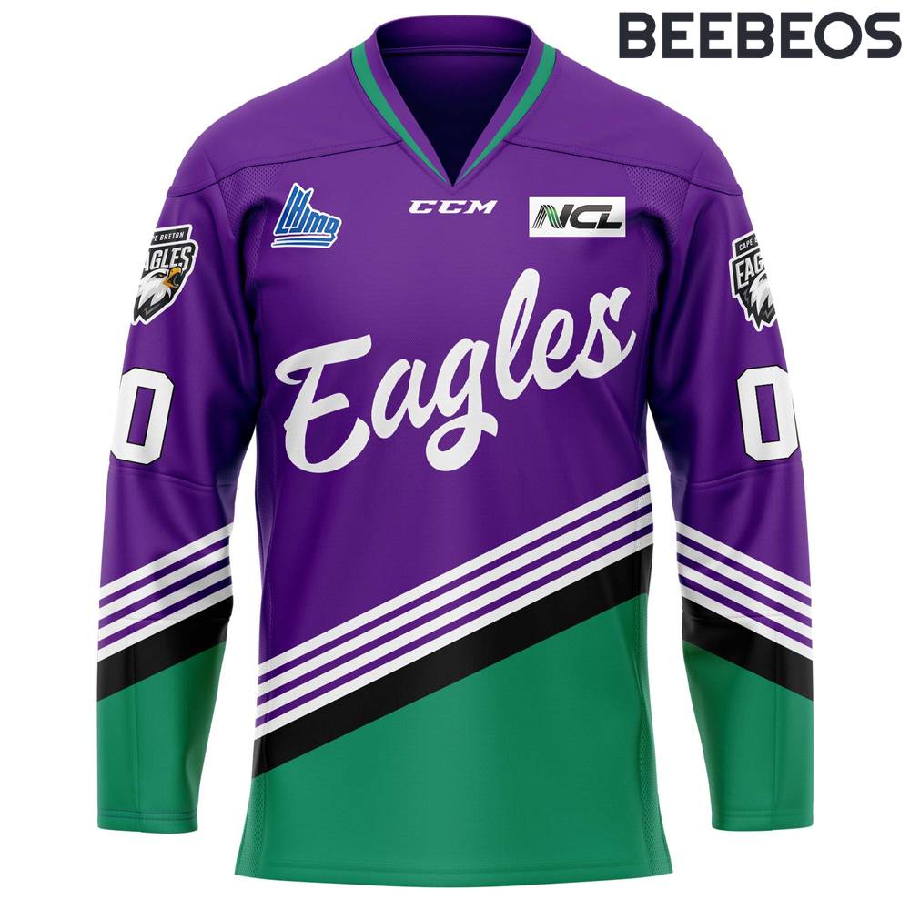 Cape Breton Eagles “Hockey Fighting Cancer” Purple Hockey Jersey