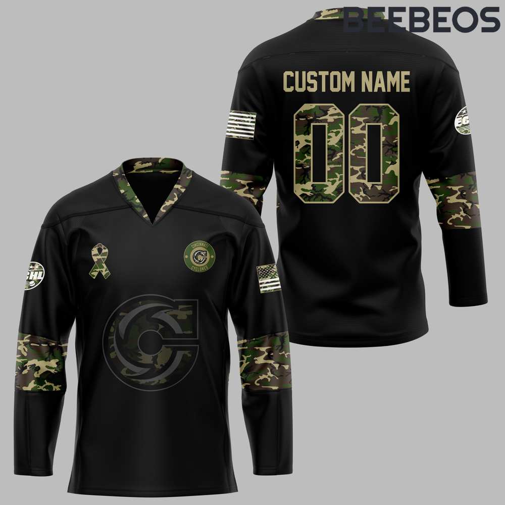 Cincinnati Cyclones x Military Appreciation Night Camo Hockey Jersey