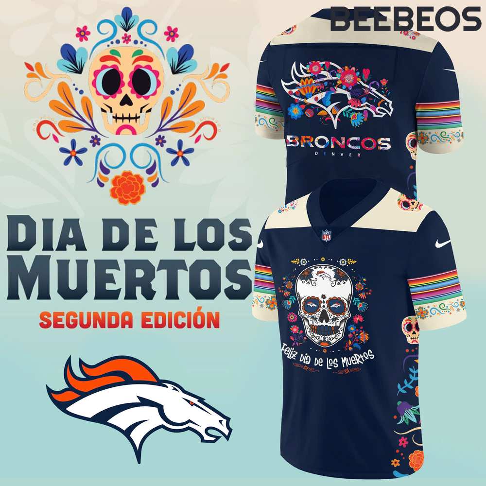 Denver Broncos NFL Dia De Los Muertos Football Jersey