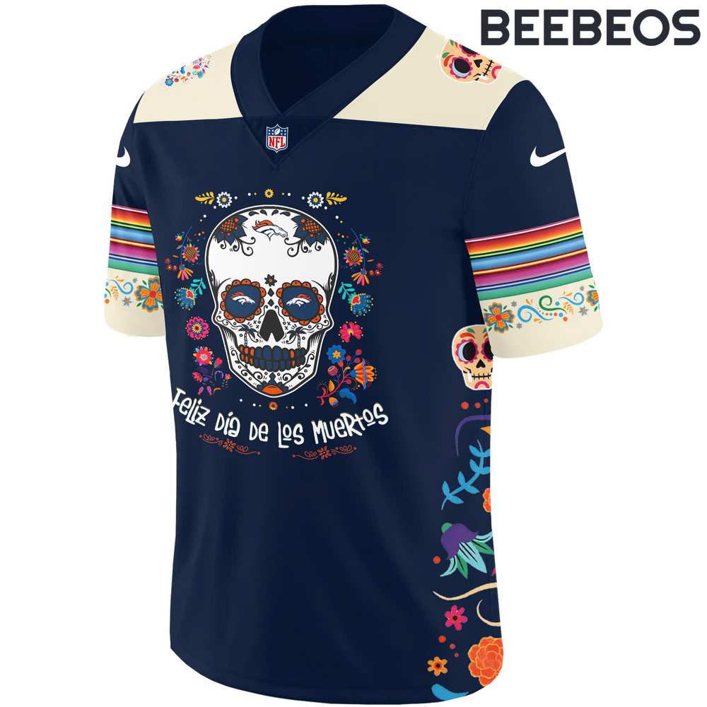 Denver Broncos NFL Dia De Los Muertos Football Jersey