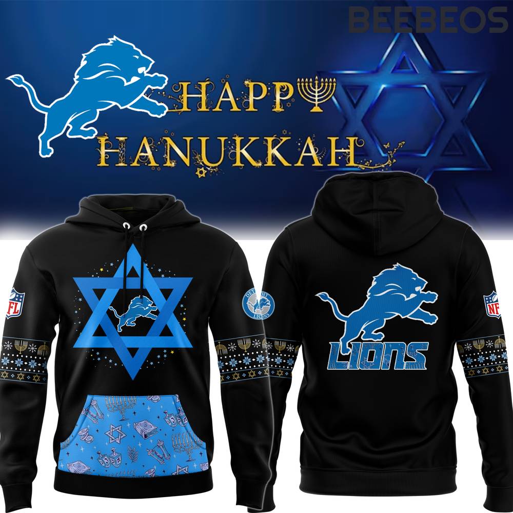 Detroit Lions Happy Hanukkah Holiday Limited Edition Hoodie