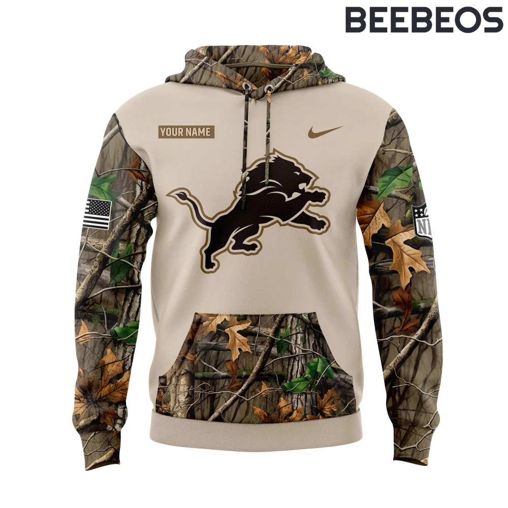 Detroit Lions NFL x Hunting Camo Hoodie