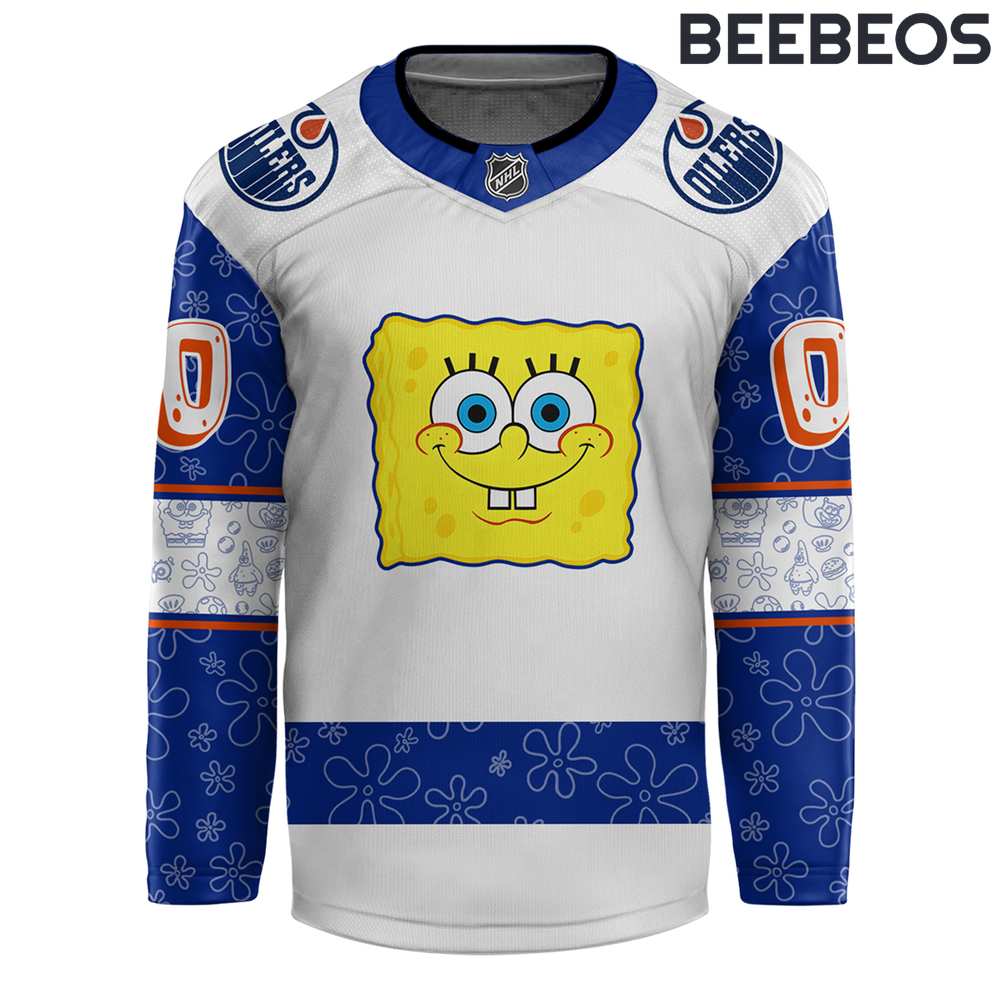 Edmonton Oilers x Spongebob 25th Anniversary Hockey Jersey