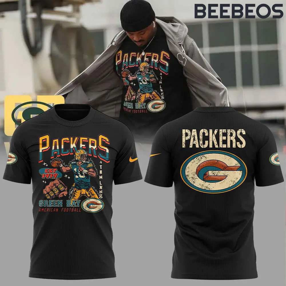 Green Bay Packers Graphic Black Tee