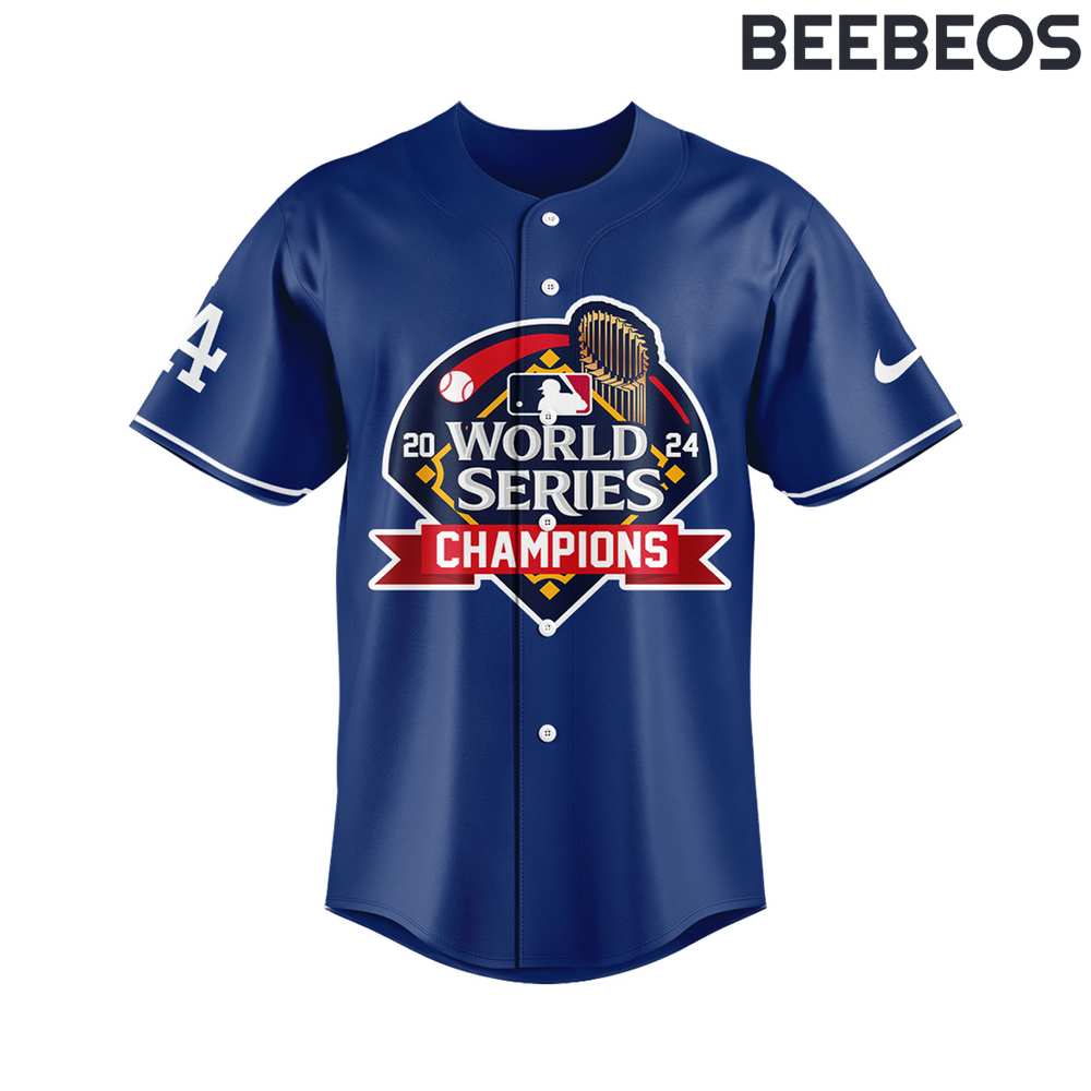 Los Angeles Dodgers 2024 World Series Champions Signature Baseball Jersey