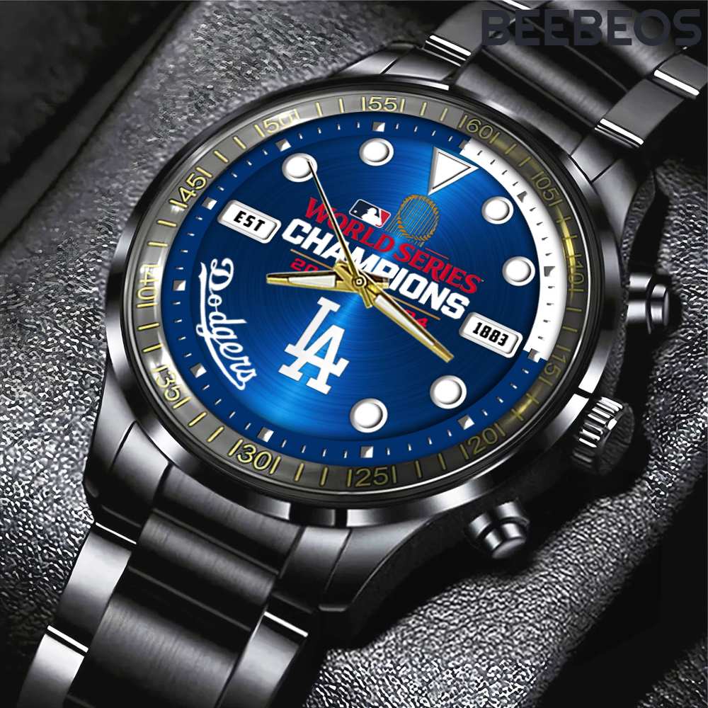 Los Angeles Dodgers 2024 World Series Champions Stainless Steel Watch