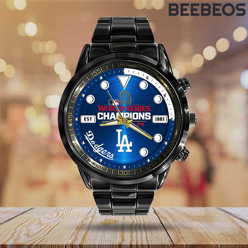 Los Angeles Dodgers 2024 World Series Champions Stainless Steel Watch