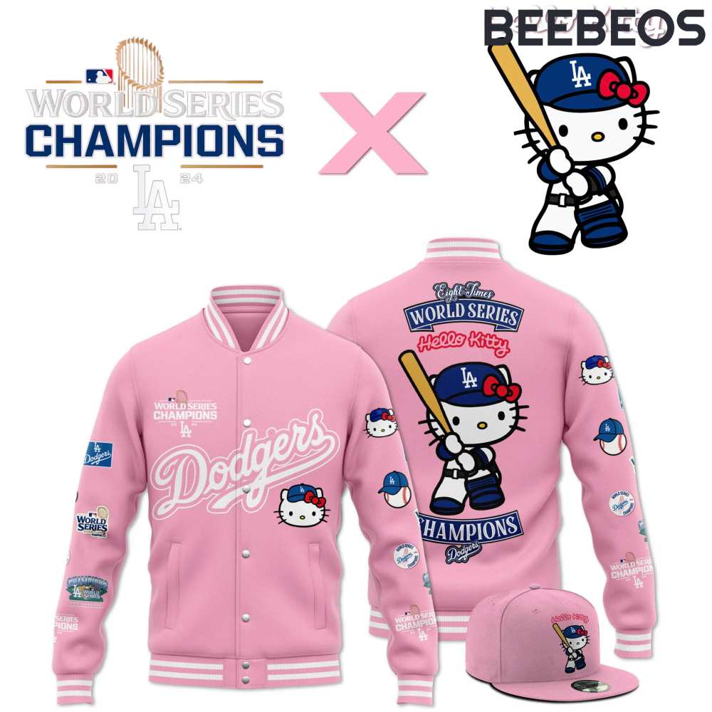 Los Angeles Dodgers 2024 World Series Champions x Hello Kitty Pink Jersey