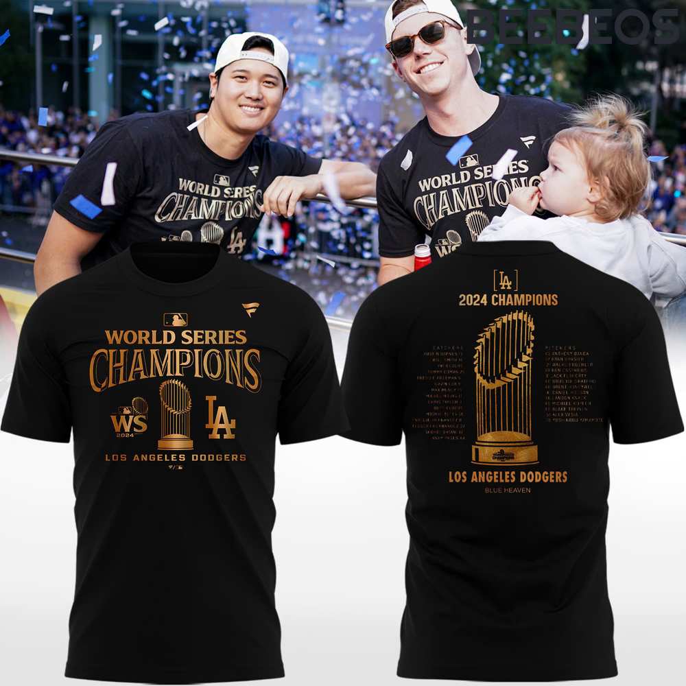 Los Angeles Dodgers MLB 2024 World Series Champions Black Tee