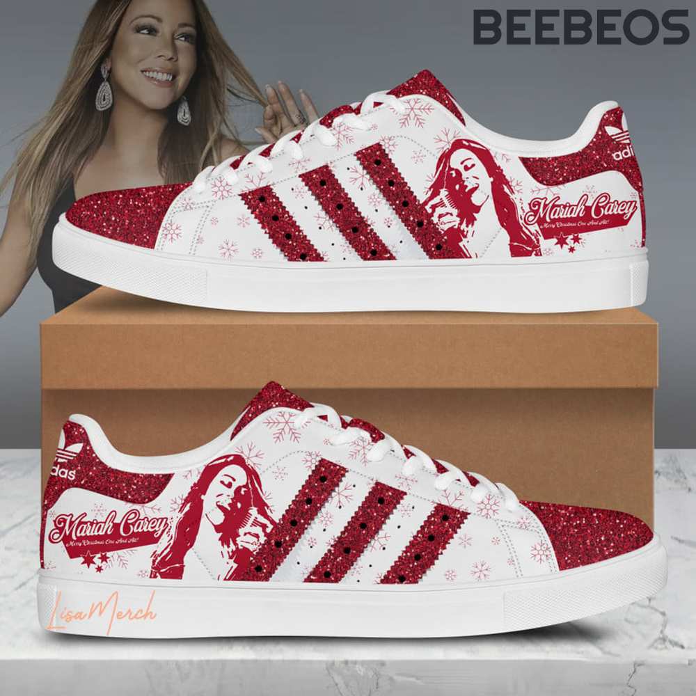 Mariah Carey Red Blink Stan Smith Shoes