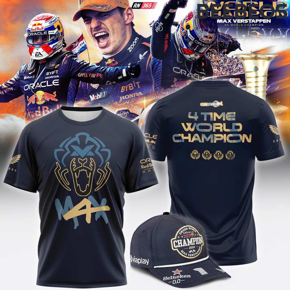 Max Verstappen 4 Time World Champion Tee