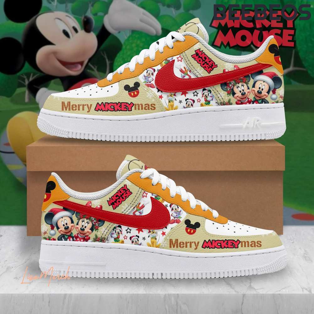 Mickey Mouse Merry Christmas Air Force 1 Shoes