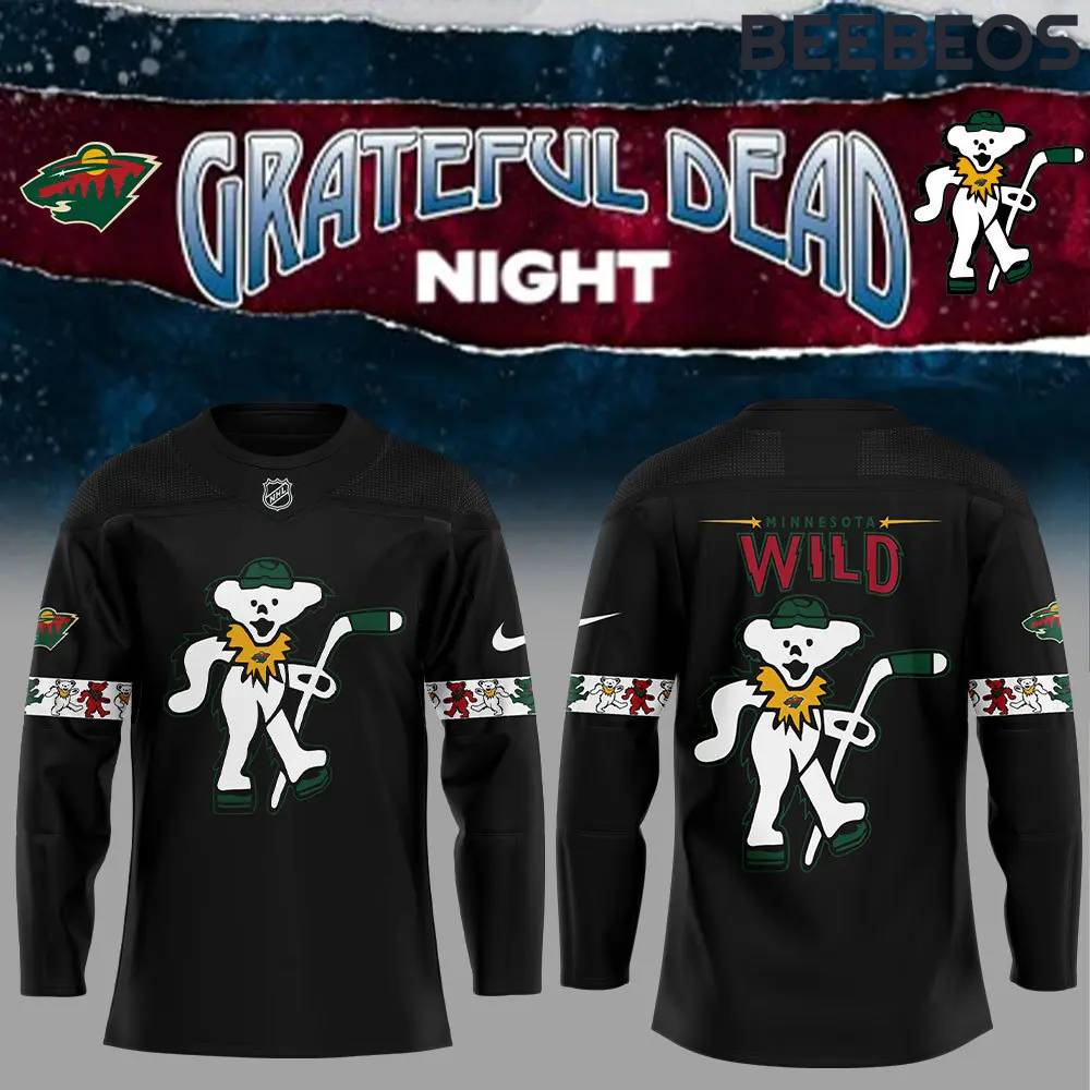 Minnesota Wild x Grateful Dead Night Black Jersey