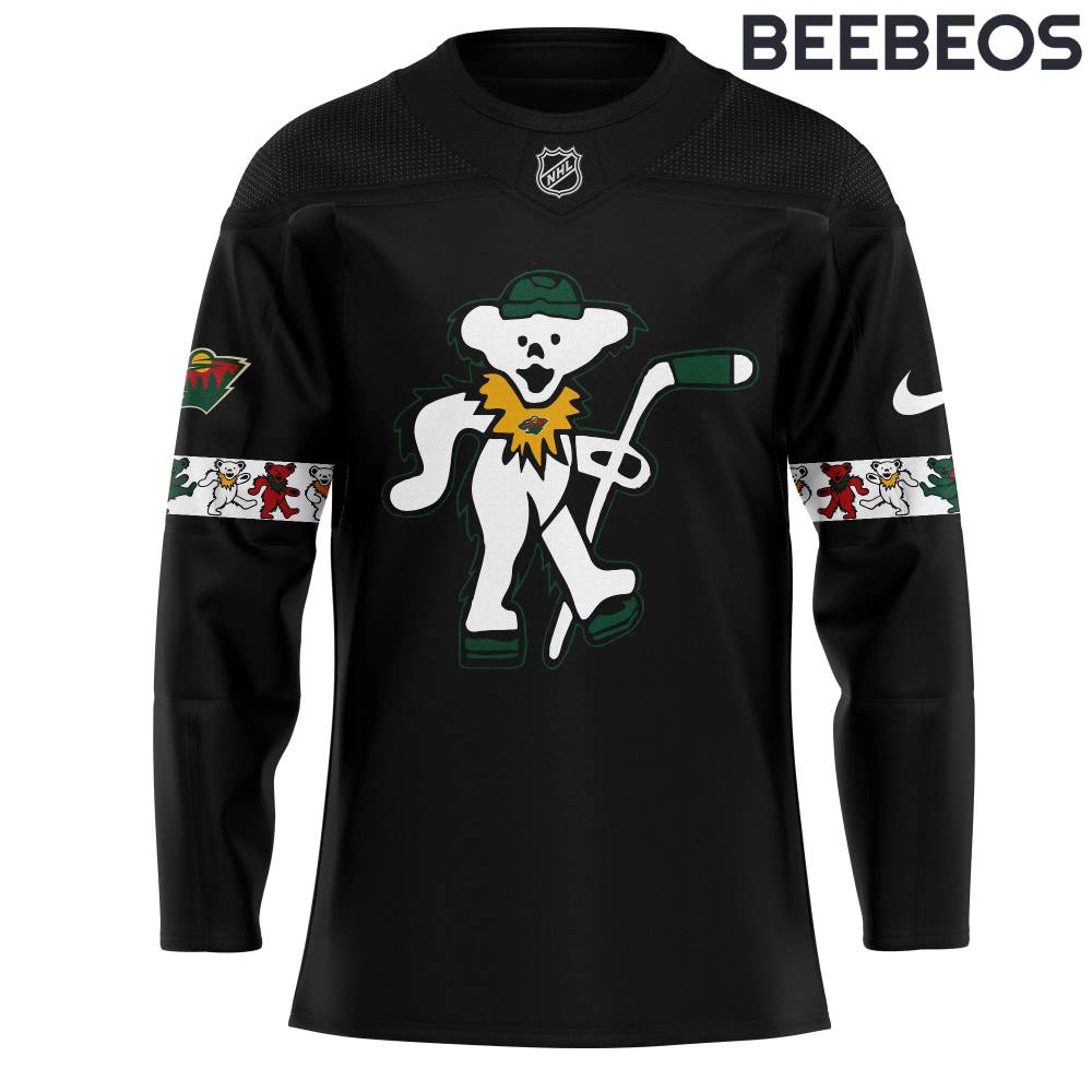 Minnesota Wild x Grateful Dead Night Black Jersey