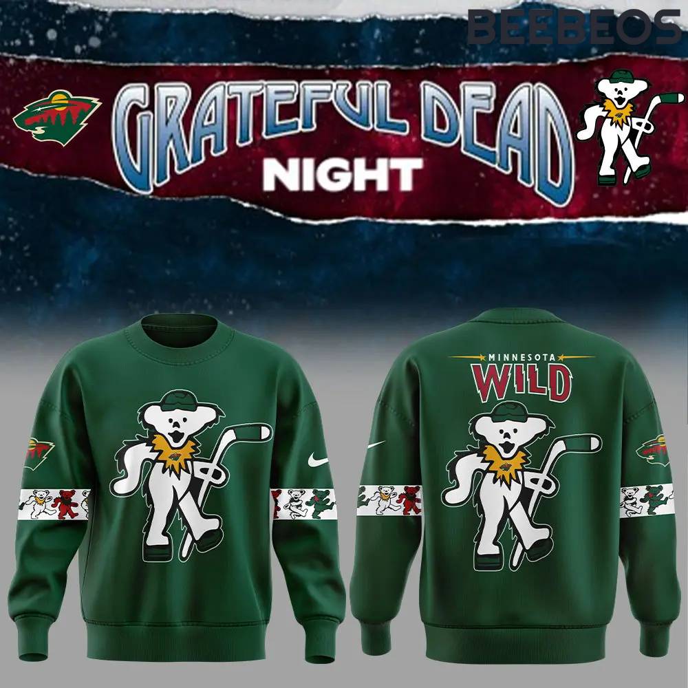 Minnesota Wild x Grateful Dead Night Green Sweatshirt