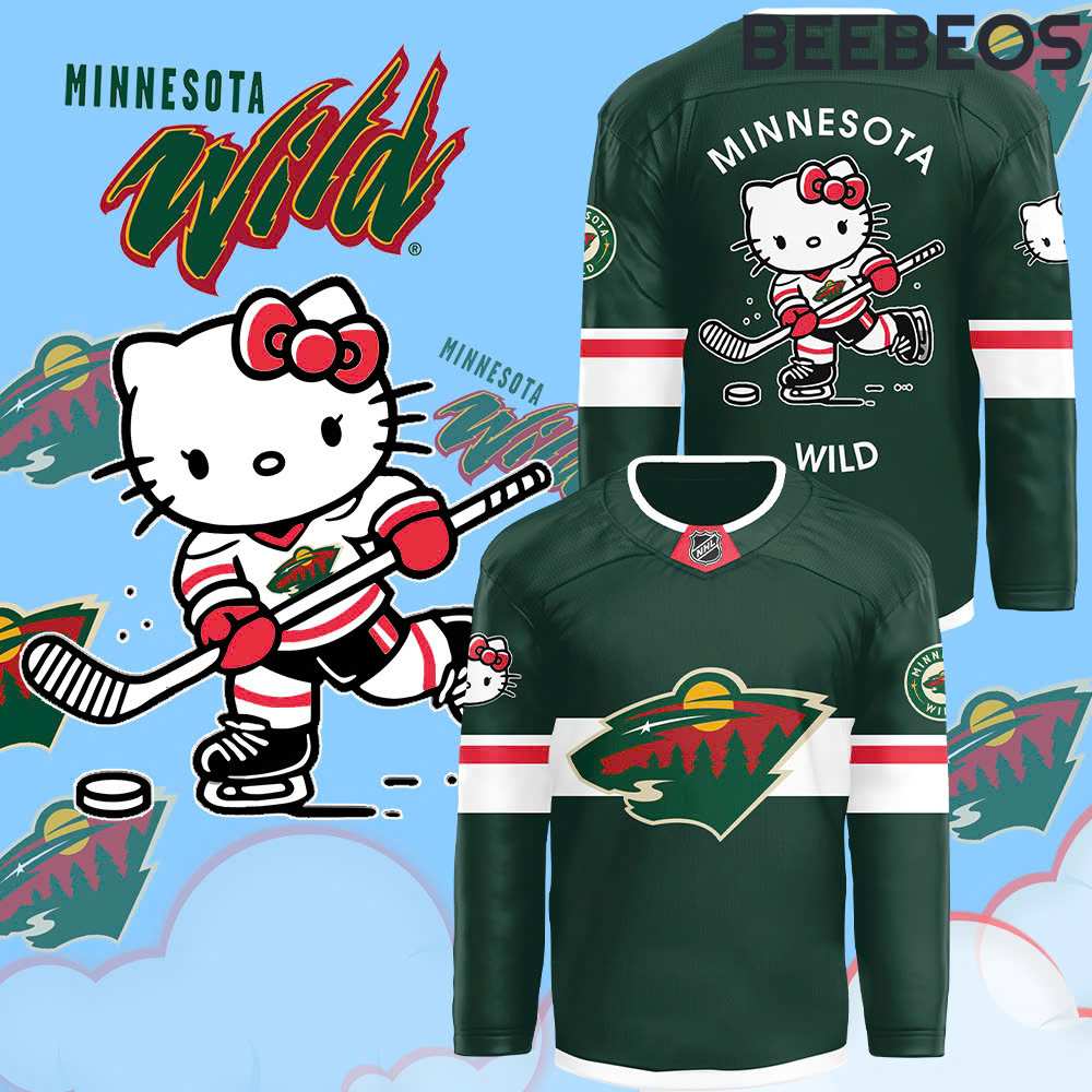 Minnesota Wild x Hello Kitty 50th Anniversary Hockey Jersey