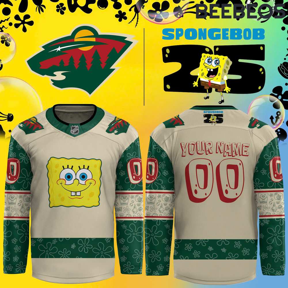 Minnesota Wild x Spongebob 25th Anniversary Hockey Jersey