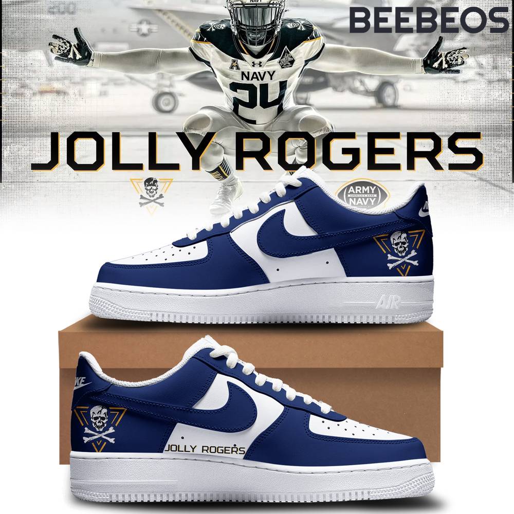 Navy Midshipmen Fear The Bones Honoring Jolly Rogers Limited Edition Air Force 1 Sneaker