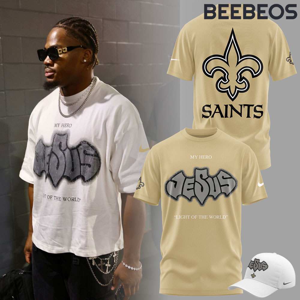 New Orleans Saints Jesus Light of The World Gold Shirt