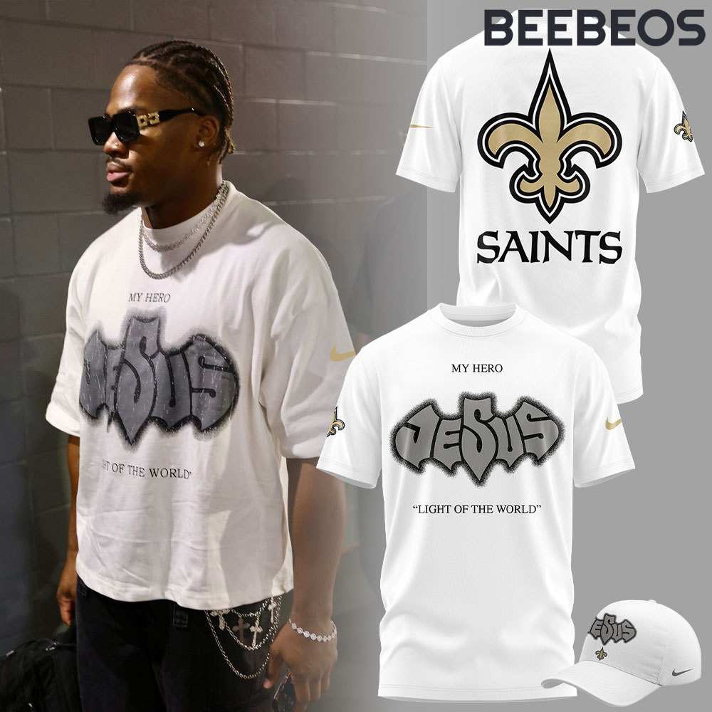 New Orleans Saints Jesus Light of The World White Shirt