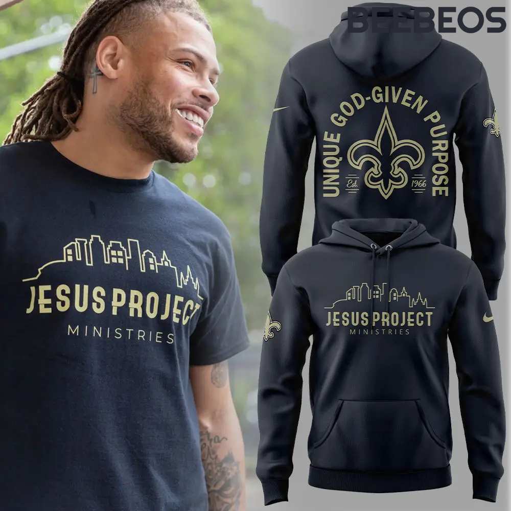 New Orleans Saints Jesus Project Grey Hoodie