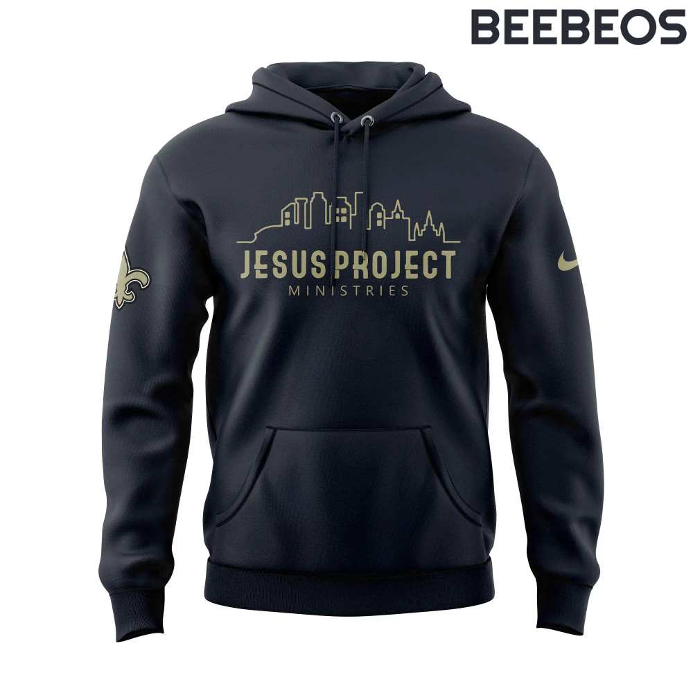 New Orleans Saints Jesus Project Grey Hoodie