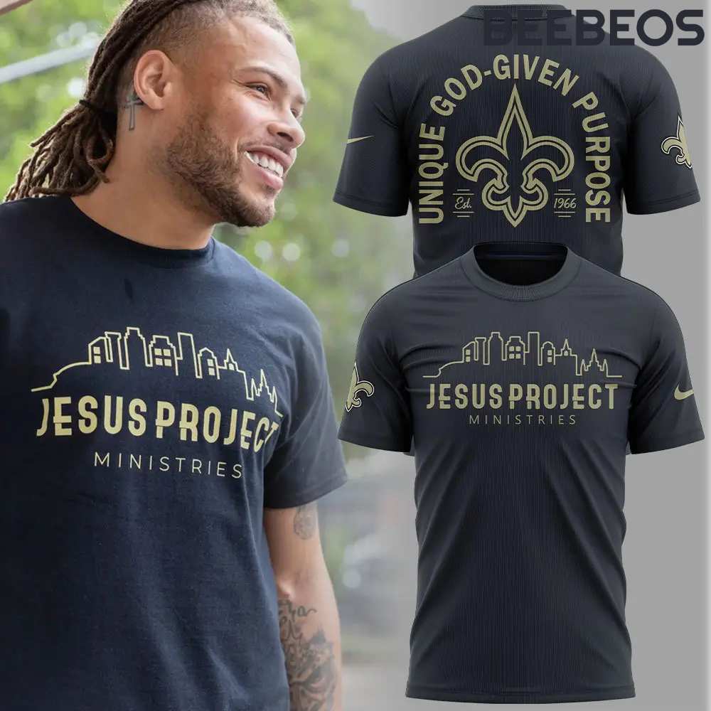 New Orleans Saints Jesus Project Grey Shirt