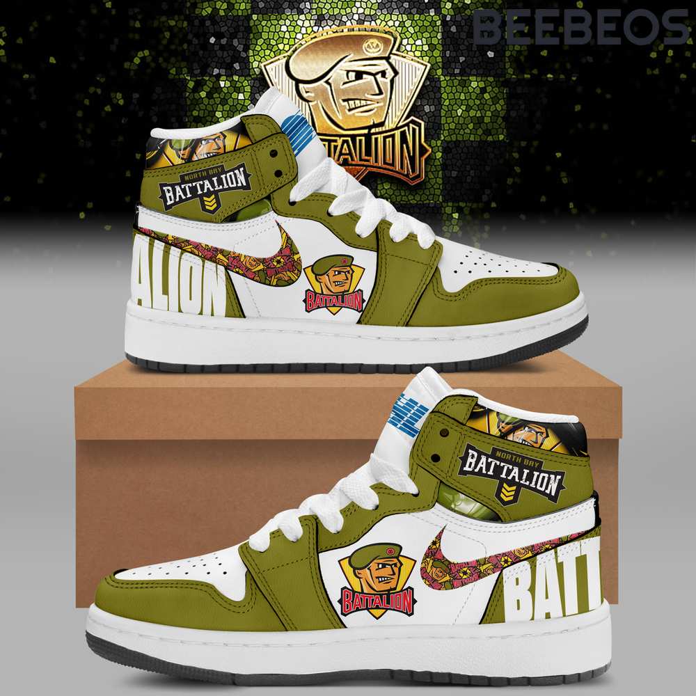 North Bay Battalion Air Jordan 1 Shoes