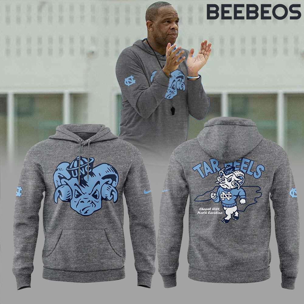 North Carolina Tar Heels Coach Hubert Davis Grey Hoodie