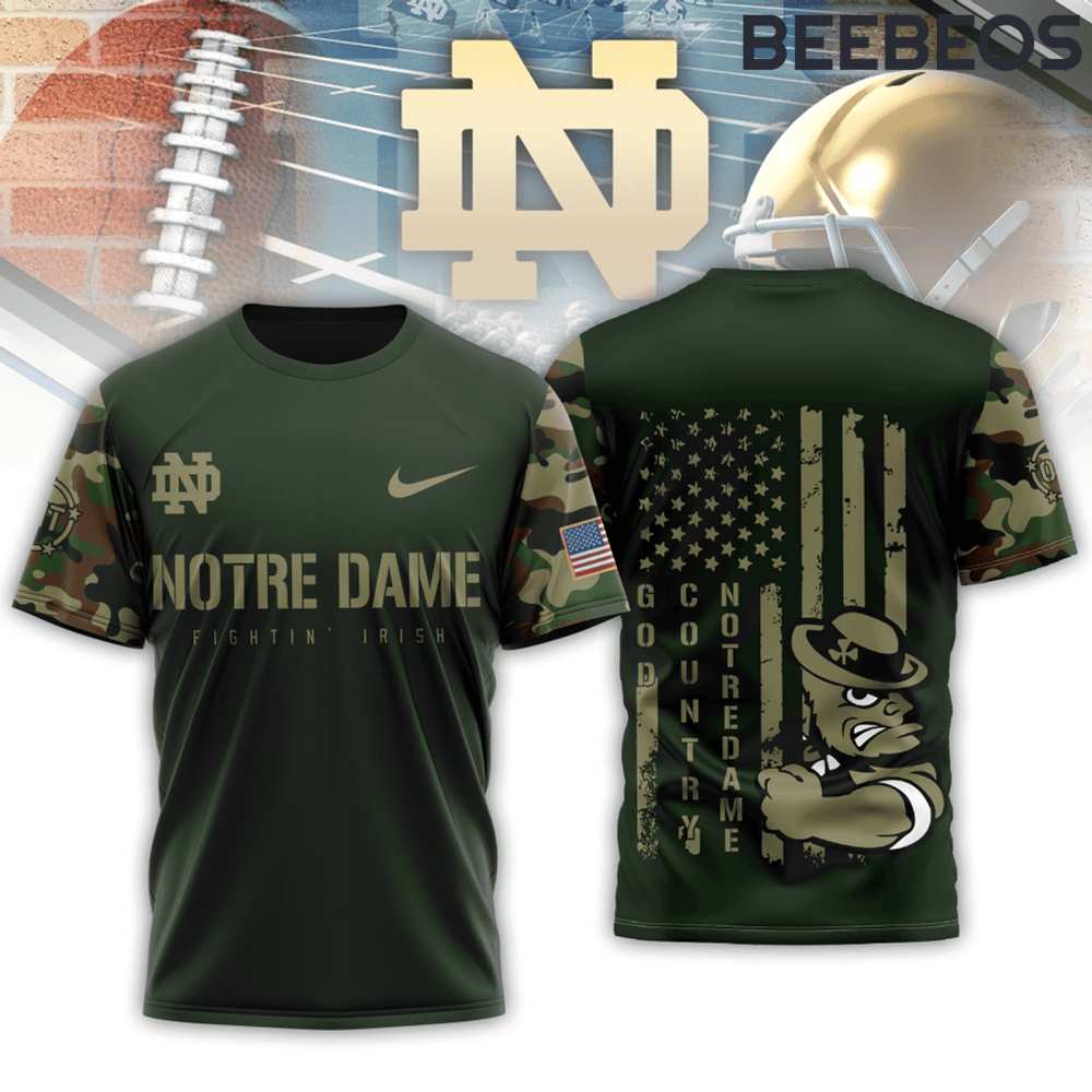 Notre Dame Fighting Irish Camo Military T-Shirt