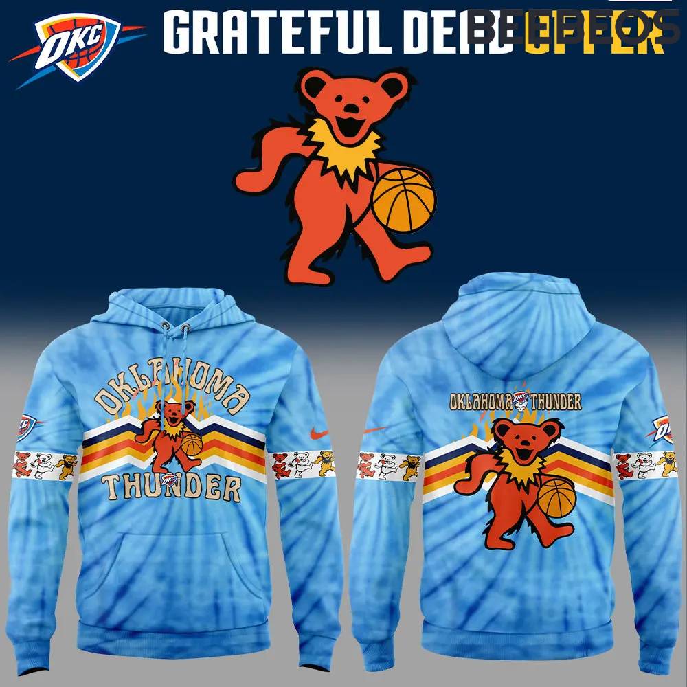 Oklahoma City Thunder x Grateful Dead Night Blue Hoodie