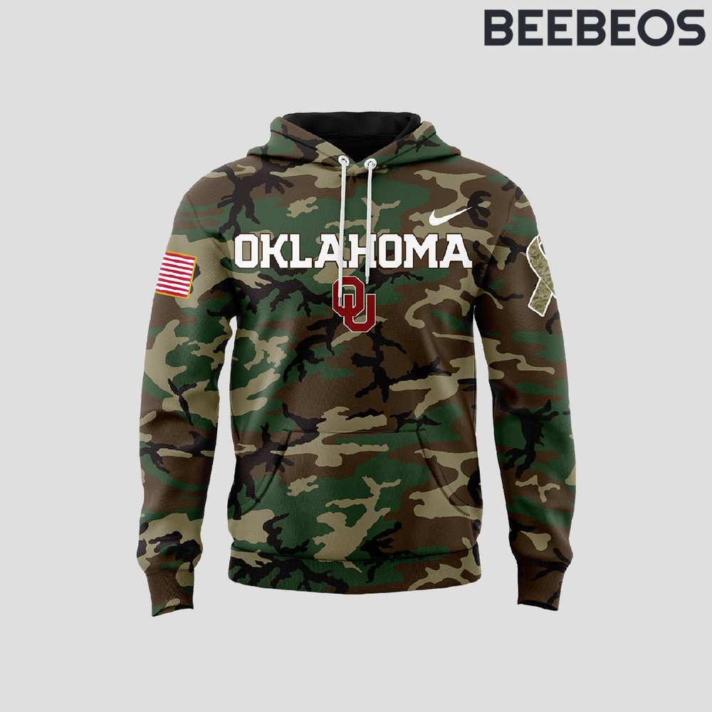 Oklahoma Sooners 2024 Military Appreciation Camo Hoodie