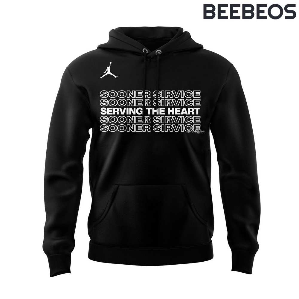 Oklahoma Sooners Football SERVING THE HEART Black Hoodie