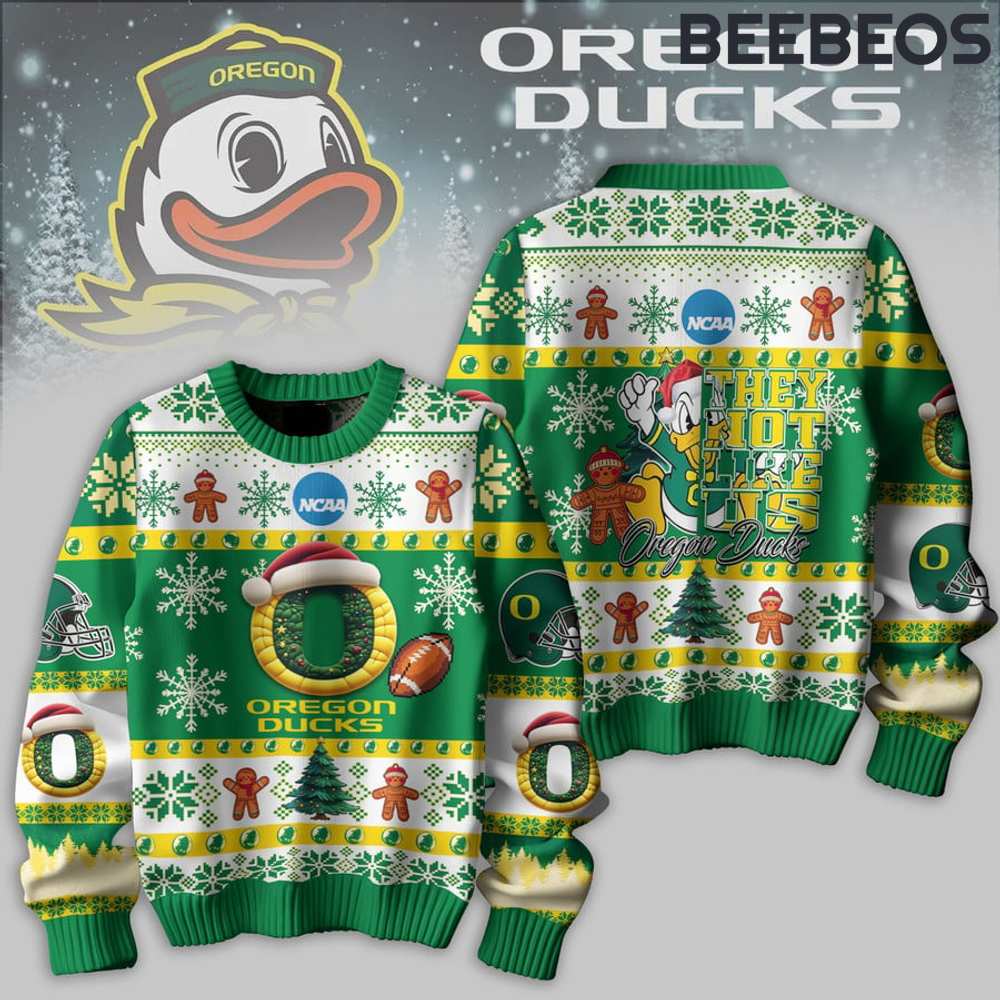 Oregon Ducks They Not Like Us Ugly Christmas Sweater