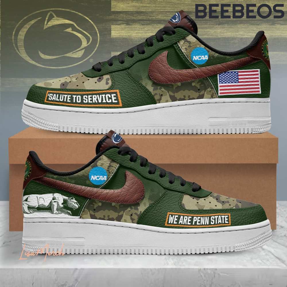 Penn State Nittany Lions Salute To Service Green Camo Air Force 1 Shoes