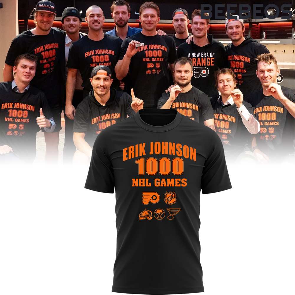 Philadelphia Flyers Erik Johnson 1000 NHL Games Tee