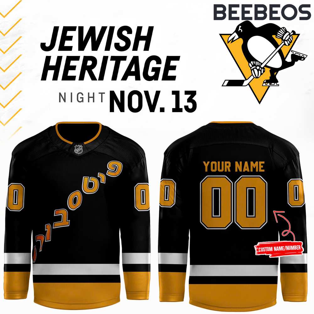 Pittsburgh Penguins x Jewish Heritage Night Custom Jersey