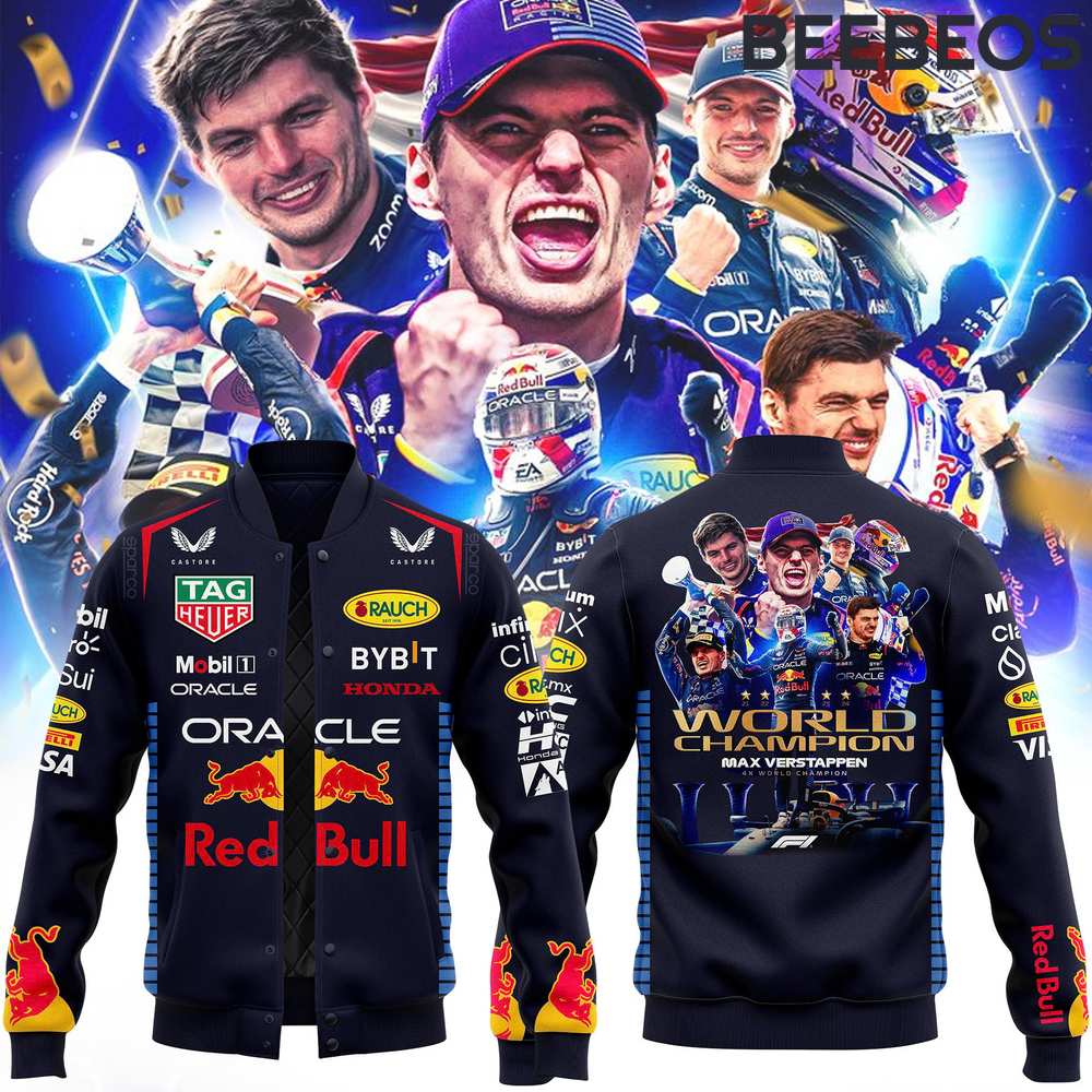 Red Bull Racing Max Verstappen 2024 World Champion Baseball Jacket