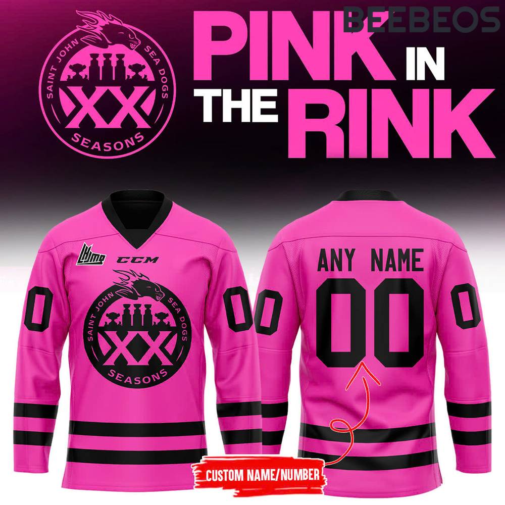 Saint John Sea Dogs x 2024 Pink in the Rink Limited Hockey Jersey